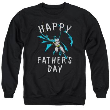 Black men's crewneck sweatshirt with Batman Fathers Day graphic