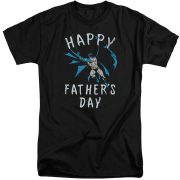 Black men's tall fit t-shirt with Batman Fathers Day graphic
