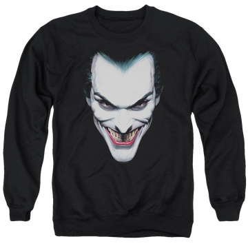 Black men's crewneck sweatshirt with Batman Joker Portrait graphic