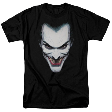 Black men's regular fit t-shirt with Batman Joker Portrait graphic