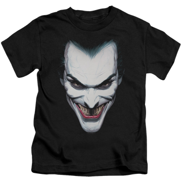 Black kid's t-shirt for ages 4 to 7 with Joker Portrait graphic