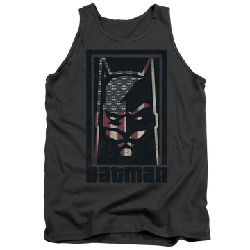 Charcoal men's tank with American Batman graphic
