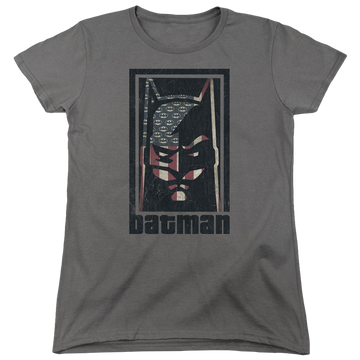 Charcoal women's t-shirt with American Batman graphic