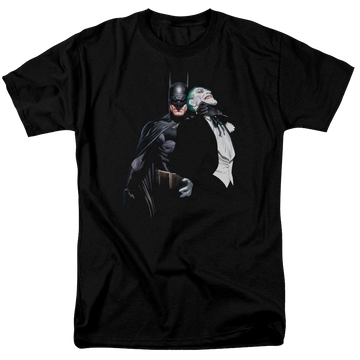 Black men's regular fit t-shirt with Batman Joker Choke graphic