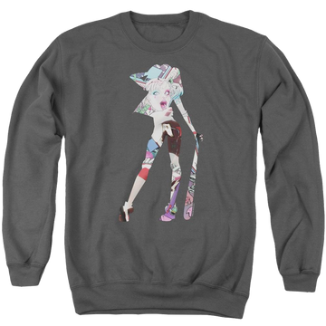 Black men's crewneck sweatshirt with Batman Scene Inside graphic