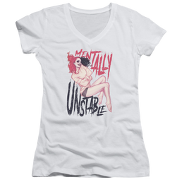 Batman Unstable - Juniors V-Neck T-Shirt Juniors V-Neck T-Shirt Harley Quinn   