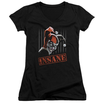 Batman Insane - Juniors V-Neck T-Shirt Juniors V-Neck T-Shirt Harley Quinn   
