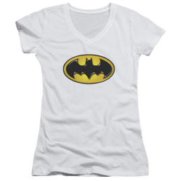 Batman Airbrush Bat Symbol - Juniors V-Neck T-Shirt Juniors V-Neck T-Shirt Batman   