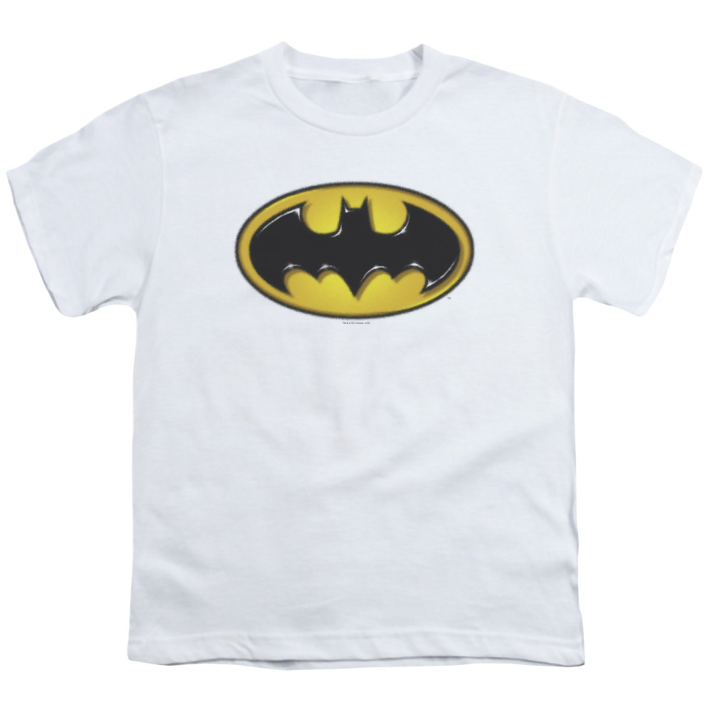 DC Batman Airbrush Bat Symbol - Youth T-Shirt Youth T-Shirt (Ages 8-12) Batman   
