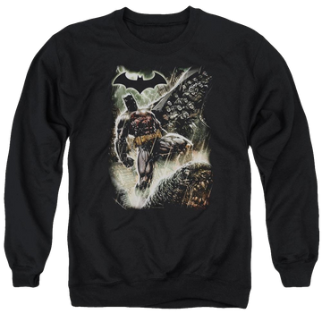 Black men's crewneck sweatshirt with Batman Family graphic