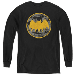 Dc Batman Vintage Symbol Collage - Youth Long Sleeve T-Shirt Youth Long Sleeve T-Shirt Batman   