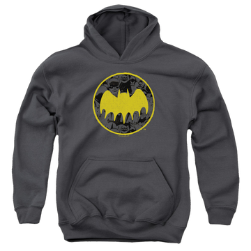 DC Batman Vintage Symbol Collage - Youth Hoodie Youth Hoodie (Ages 8-12) Batman   