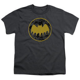DC Batman Vintage Symbol Collage - Youth T-Shirt Youth T-Shirt (Ages 8-12) Batman   