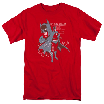 Red men's regular fit t-shirt with Batman Lean And Muscular graphic