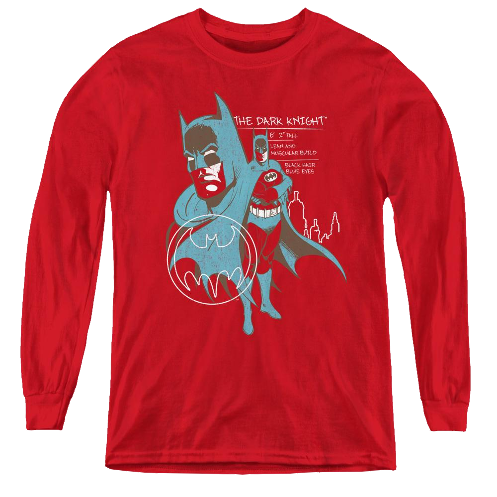 Dc Batman Lean And Muscular - Youth Long Sleeve T-Shirt Youth Long Sleeve T-Shirt Batman   