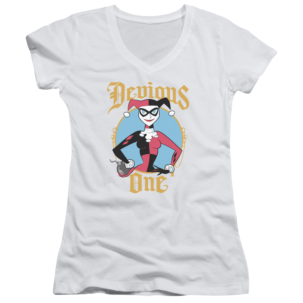 Batman Devious One - Juniors V-Neck T-Shirt Juniors V-Neck T-Shirt Harley Quinn   