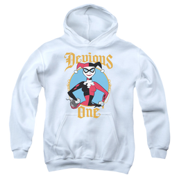 Harley Quinn Devious One - Youth Hoodie Youth Hoodie (Ages 8-12) Harley Quinn   