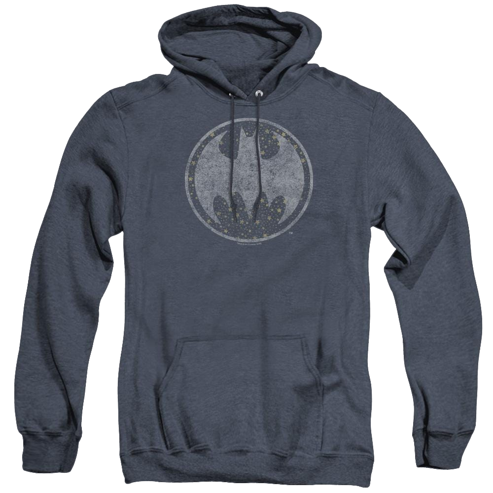Dc Batman Starry Night Shield - Heather Pullover Hoodie Heather Pullover Hoodie Batman   