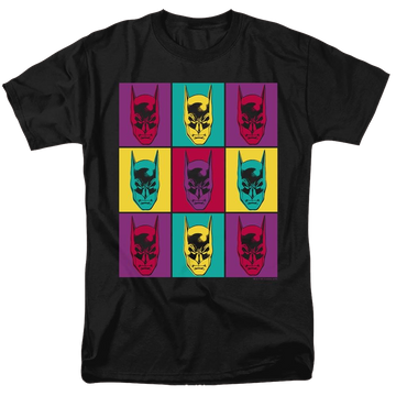 Black men's regular fit t-shirt with Dc Batman Warhol Batman graphic