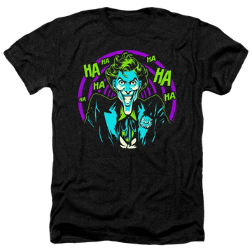Charcoal men's heather t-shirt with Joker Hahaha graphic