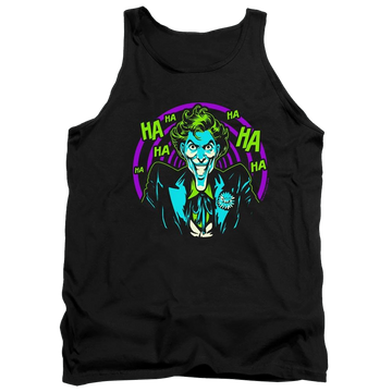 Black men's tank with Joker Hahaha graphic