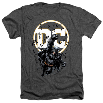 Charcoal men's heather t-shirt with DC Batman Batman Dc graphic