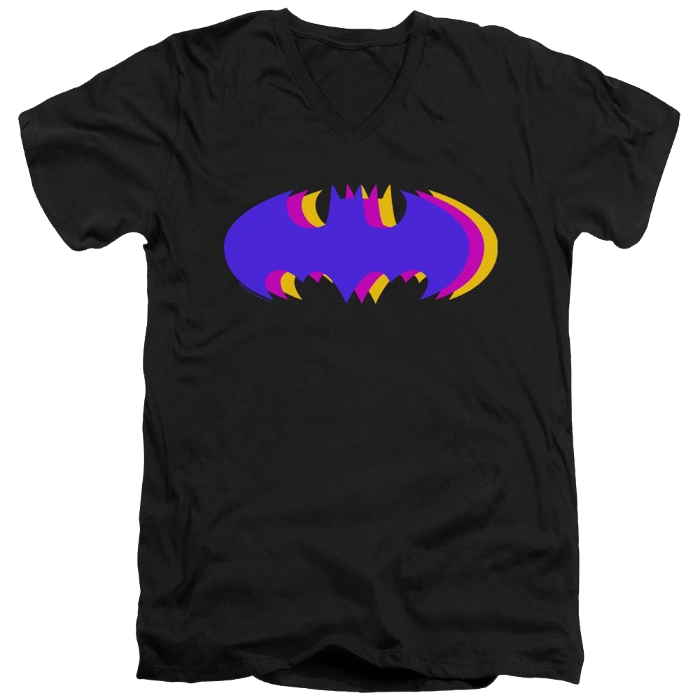 Dc Batman Tri Colored Symbol - Men's V-Neck T-Shirt Men's V-Neck T-Shirt Batman   
