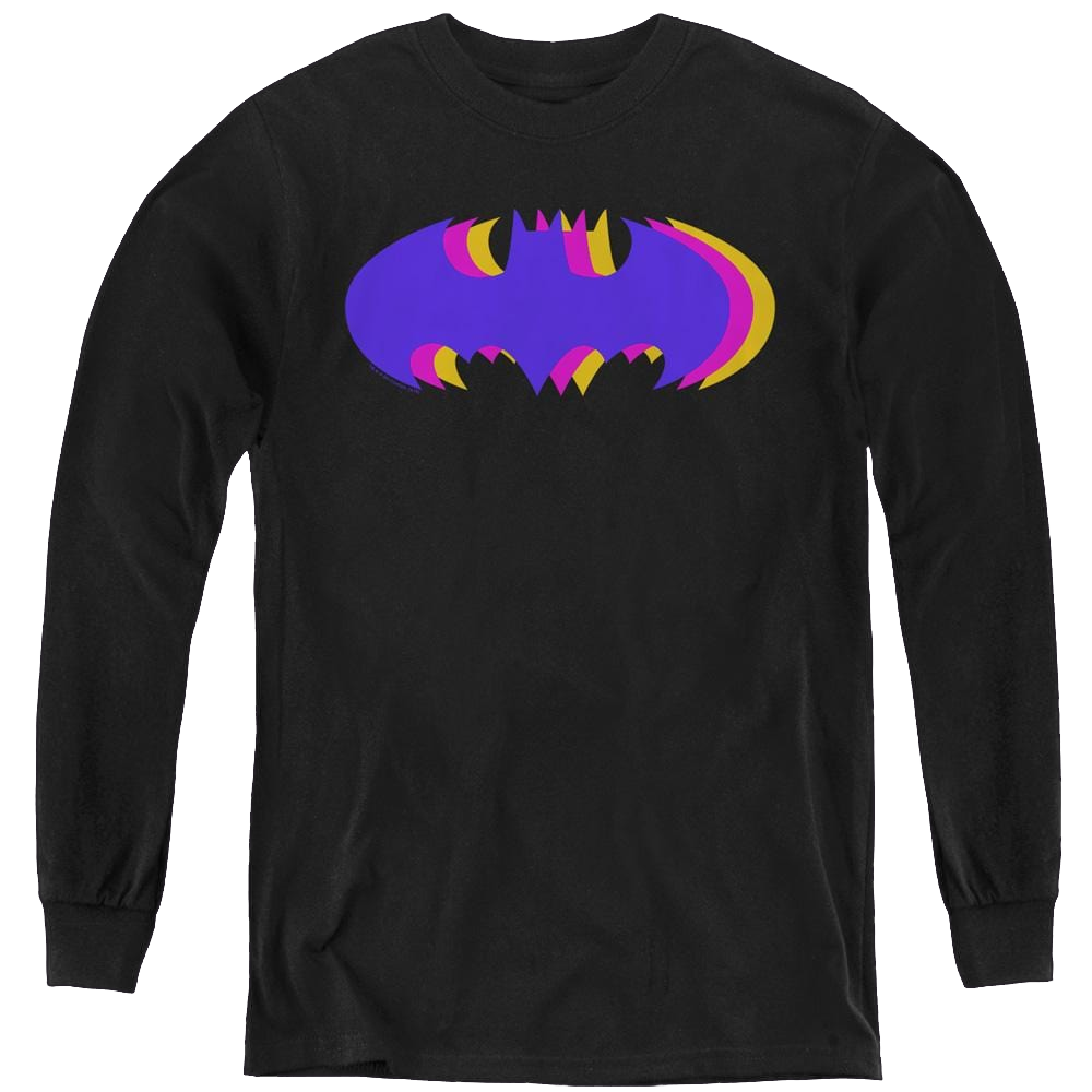 Dc Batman Tri Colored Symbol - Youth Long Sleeve T-Shirt Youth Long Sleeve T-Shirt Batman   