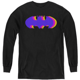 Dc Batman Tri Colored Symbol - Youth Long Sleeve T-Shirt Youth Long Sleeve T-Shirt Batman   