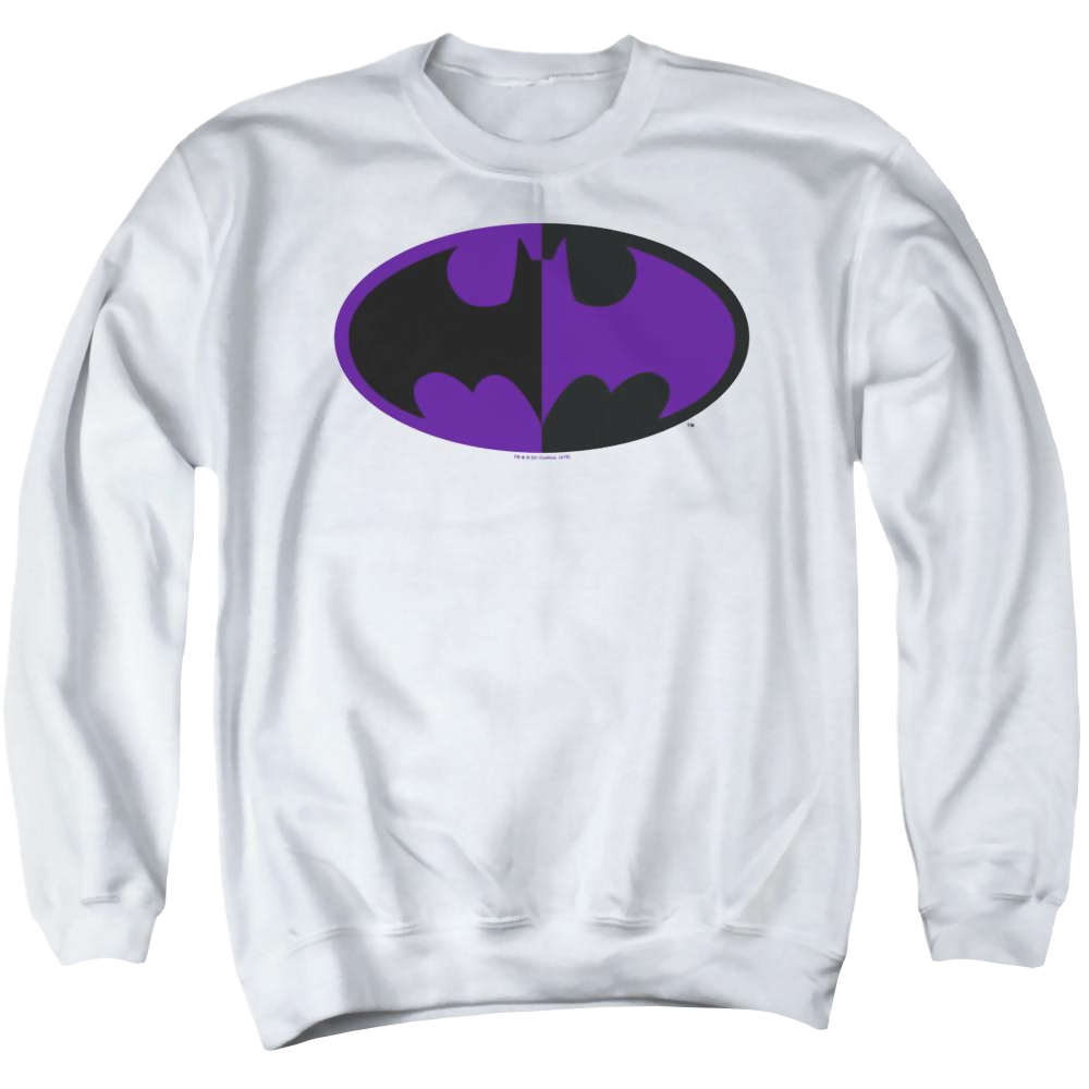 Dc Batman Split Symbol - Men's Crewneck Sweatshirt Men's Crewneck Sweatshirt Batman   