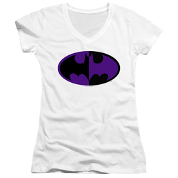 Dc Batman Split Symbol - Juniors V-Neck T-Shirt Juniors V-Neck T-Shirt Batman   