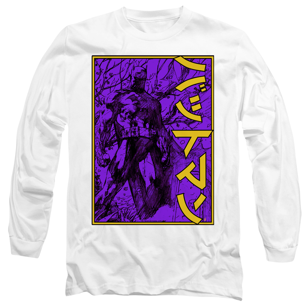 Dc Batman Big Framed Kanji - Men's Long Sleeve T-Shirt Men's Long Sleeve T-Shirt Batman   
