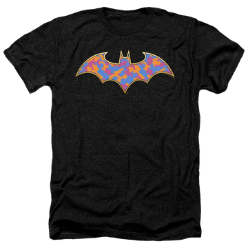 Charcoal men's heather t-shirt with DC Batman Gold Camo graphic