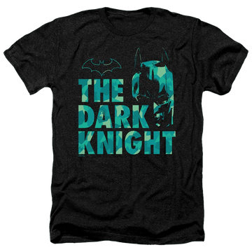 Charcoal men's heather t-shirt with DC Batman Cutting Pattern graphic
