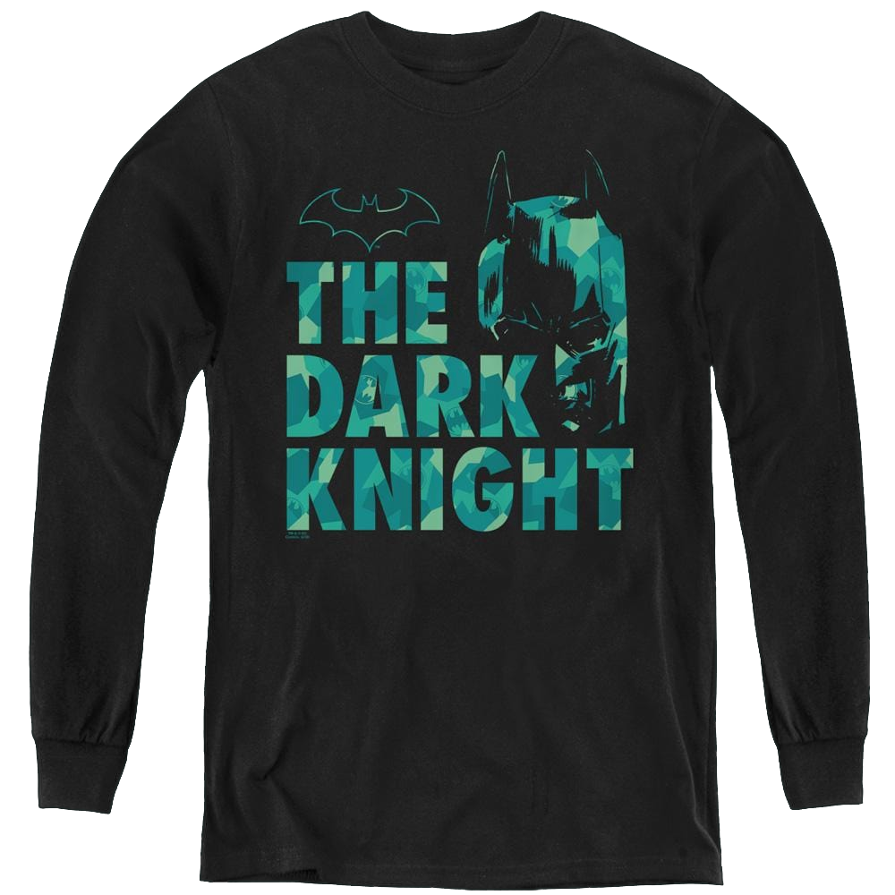 Dc Batman Cutting Pattern - Youth Long Sleeve T-Shirt Youth Long Sleeve T-Shirt Batman   