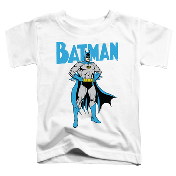 White toddler t-shirt with Dc Batman Stance graphic