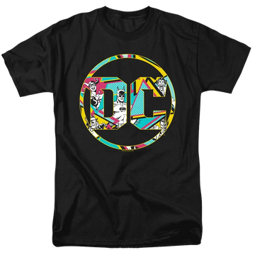 Black men's regular fit t-shirt with Dc Batman 80S Bat Logo graphic