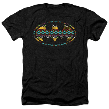 Charcoal men's heather t-shirt with DC Batman Aztec Fill graphic