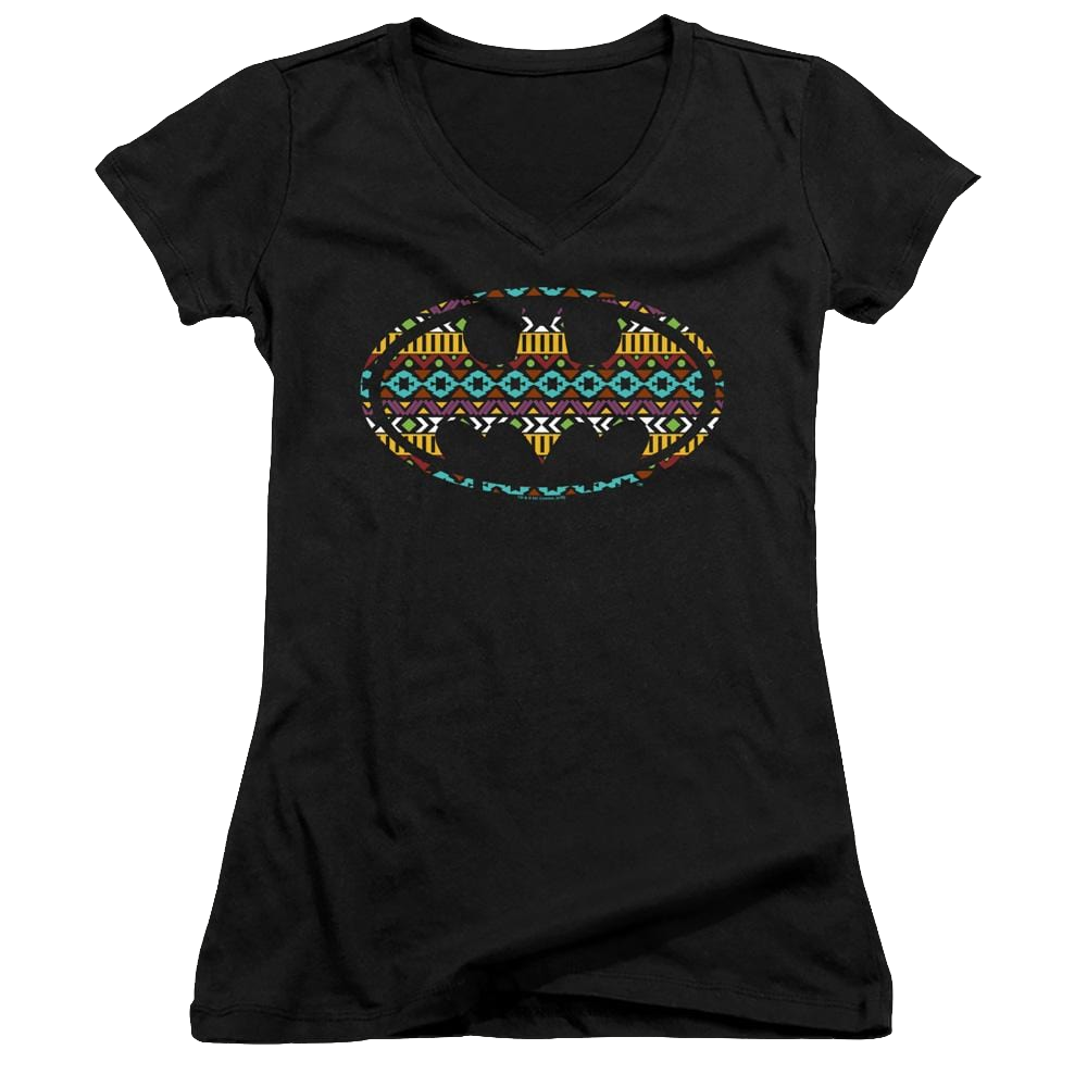 Dc Batman Aztec Fill - Juniors V-Neck T-Shirt Juniors V-Neck T-Shirt Batman   