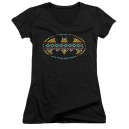 Dc Batman Aztec Fill - Juniors V-Neck T-Shirt Juniors V-Neck T-Shirt Batman   