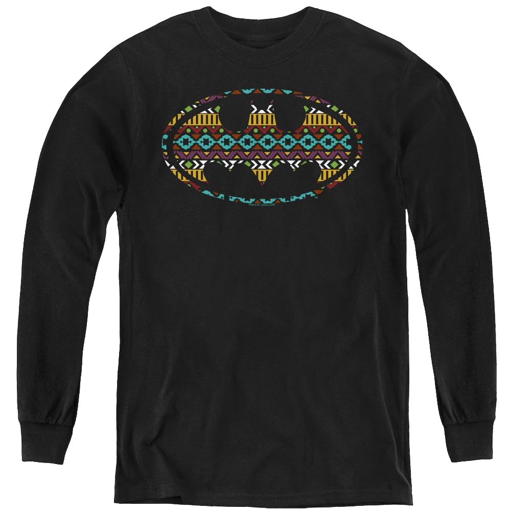 Dc Batman Aztec Fill - Youth Long Sleeve T-Shirt Youth Long Sleeve T-Shirt Batman   