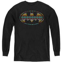 Dc Batman Aztec Fill - Youth Long Sleeve T-Shirt Youth Long Sleeve T-Shirt Batman   