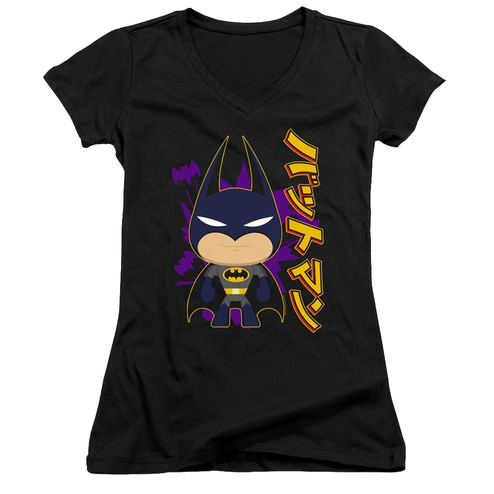 Dc Batman Cute Kanji - Juniors V-Neck T-Shirt Juniors V-Neck T-Shirt Batman   