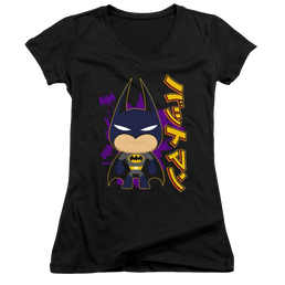 Dc Batman Cute Kanji - Juniors V-Neck T-Shirt Juniors V-Neck T-Shirt Batman   