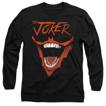 Black men's long sleeve t-shirt with Joker Bat Laugh graphic