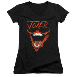 Joker, The Joker Bat Laugh - Juniors V-Neck T-Shirt Juniors V-Neck T-Shirt Joker   