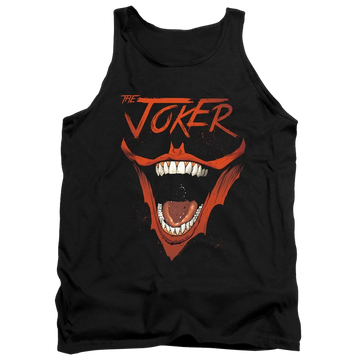 Black men's tank with Joker Bat Laugh graphic