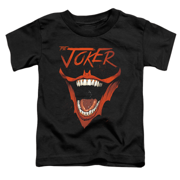 Black toddler t-shirt with Joker Bat Laugh graphic
