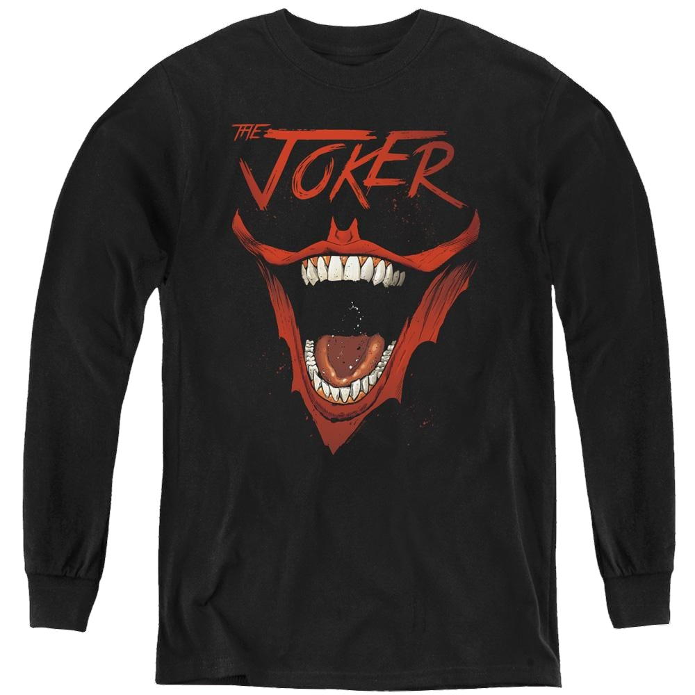 Joker, The Joker Bat Laugh - Youth Long Sleeve T-Shirt Youth Long Sleeve T-Shirt Joker   