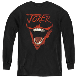 Joker, The Joker Bat Laugh - Youth Long Sleeve T-Shirt Youth Long Sleeve T-Shirt Joker   